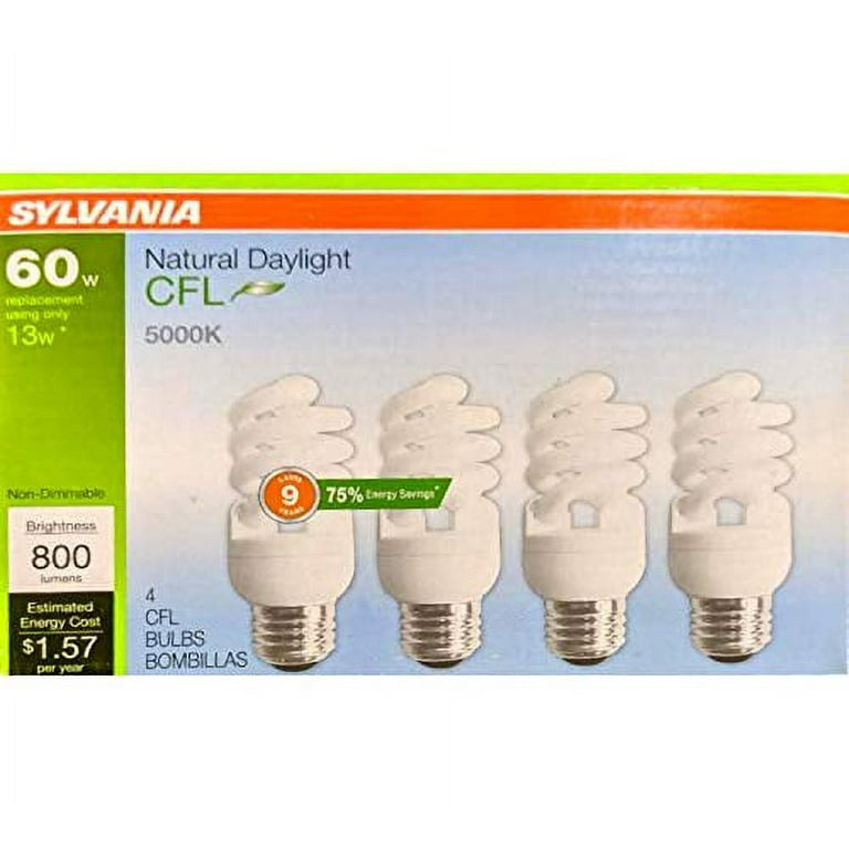 Sylvania 60-Watt Equivalent T4 Energy Saving CFL Light Bulb Daylight (1-Pack) Sylvania 60-Watt Equivalent T4 Energy Saving CFL Light Bulb Daylight (1-Pack)