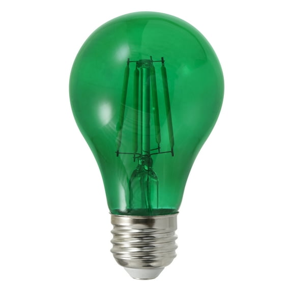Sylvania 40303 Green Filament A19 Ultra LED Light Bulb, Colored Glass Lamps, 4.5 Watts, for Decorative and Accent Lighting