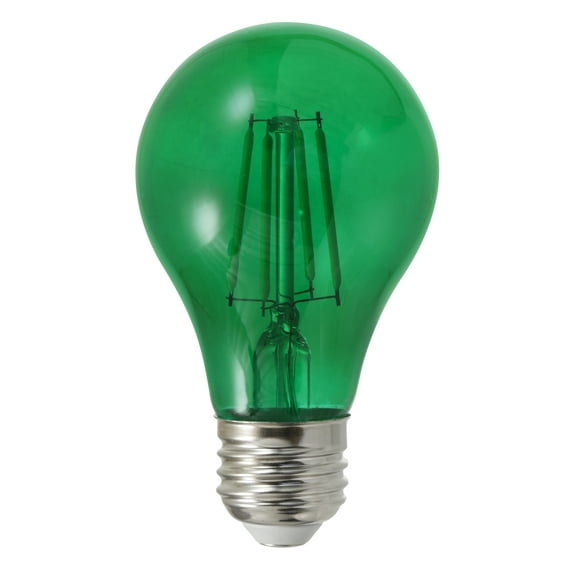 Sylvania 40303 Green Filament A19 Ultra LED Light Bulb, Colored Glass Lamps, 4.5 Watts, for Decorative and Accent Lighting
