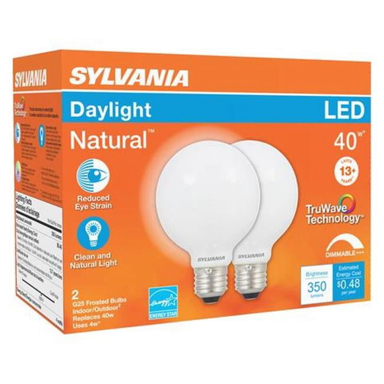 Sylvania 40W Daylight Frosted LED Bulb 2-Pack