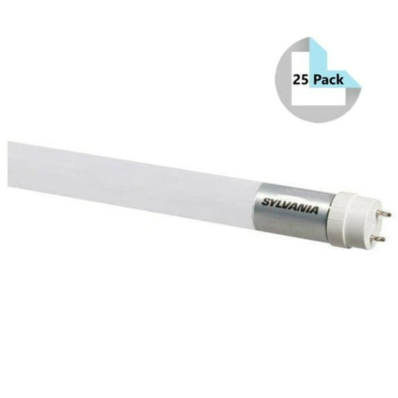 Sylvania 40969 (25 pack) | ECO LED T8 Ballast-Free LED Tubes - 3500K, 18W, 120~277V, 4ft