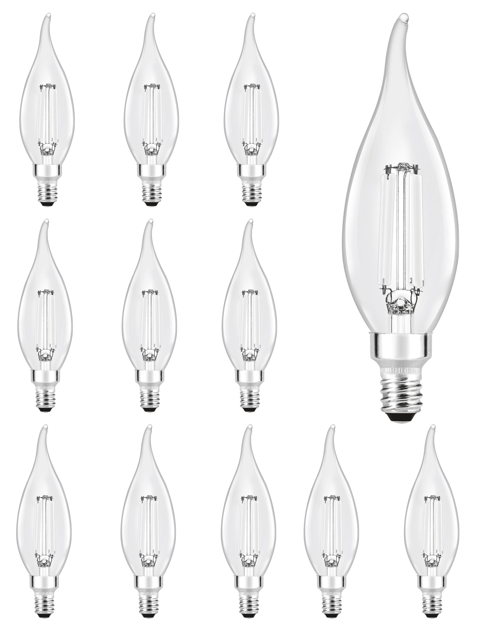 SYLVANIA LED 3.5W (40W Equivalent) Soft White Decor Light Bulbs, B10, White Filament, E12 (12 pack)