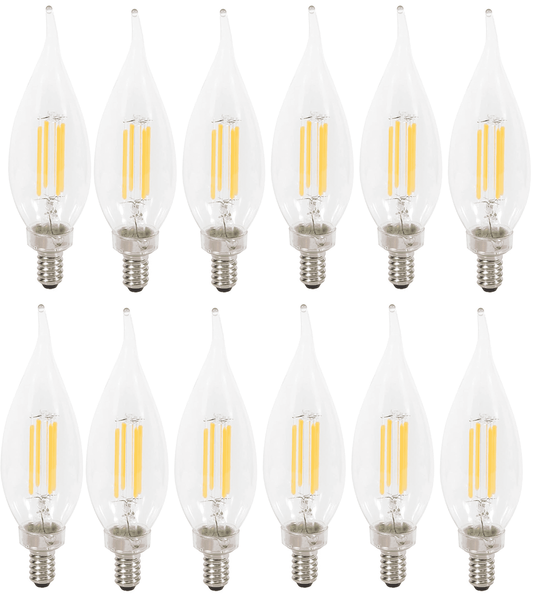 Sylvania 40W B10 Truwave LED Light Bulb, Soft White, Bent Tip, 12-Pack