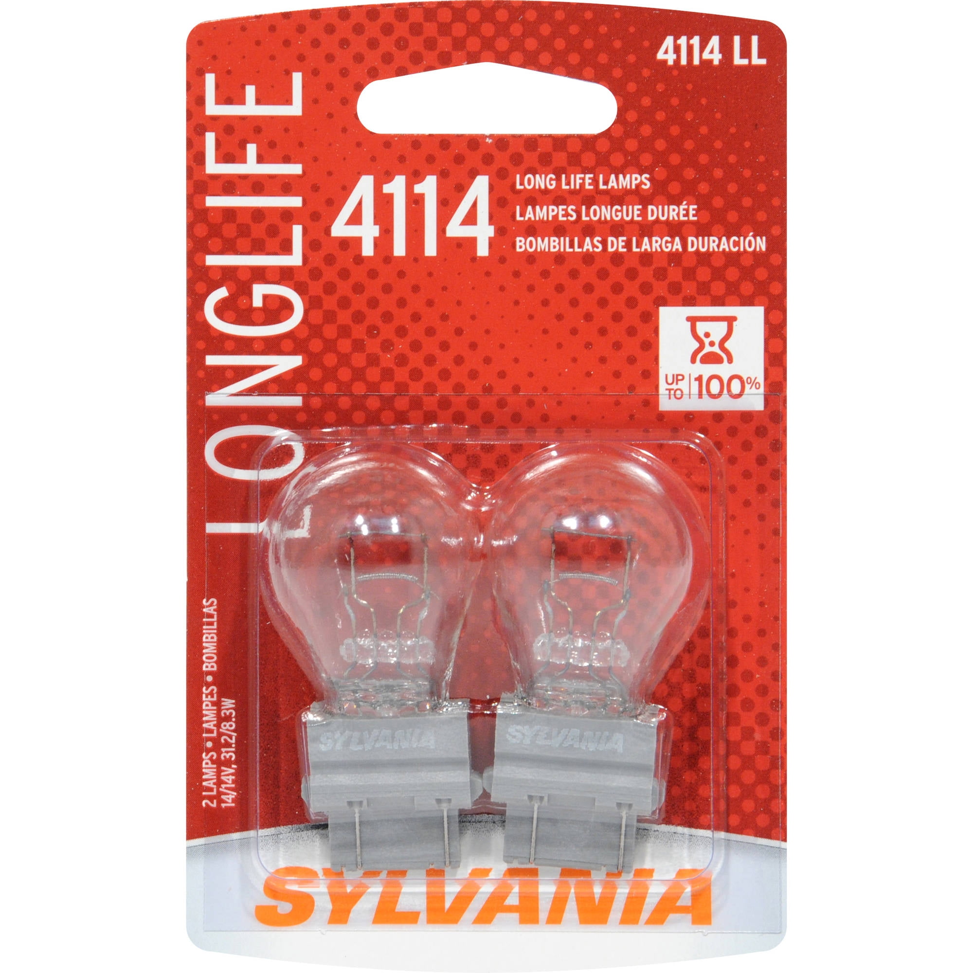 Sylvania 4114 Long-Life Miniature Bulb, 2 pack, Compatible with Multiple Cars