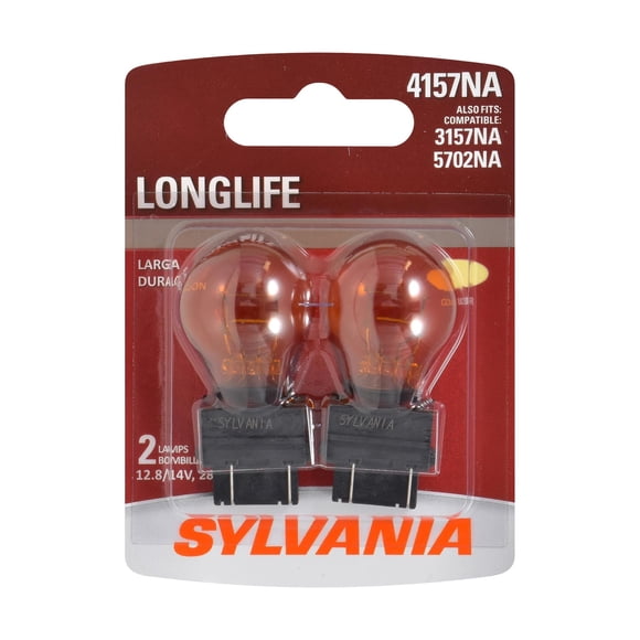 Sylvania 4157NALL.BP2 Amber Long Life Blister Pack TWIN