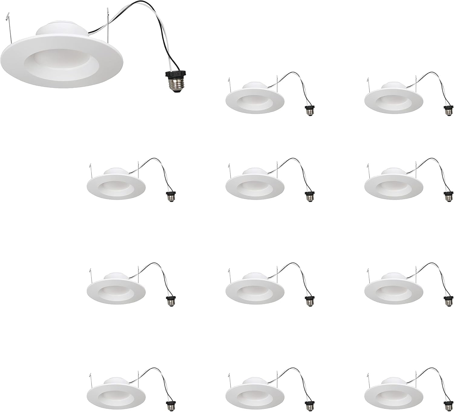 Sylvania 5"/6" LED Recessed Lighting Downlight, Dimmable, Wet Rated, 12 Pack