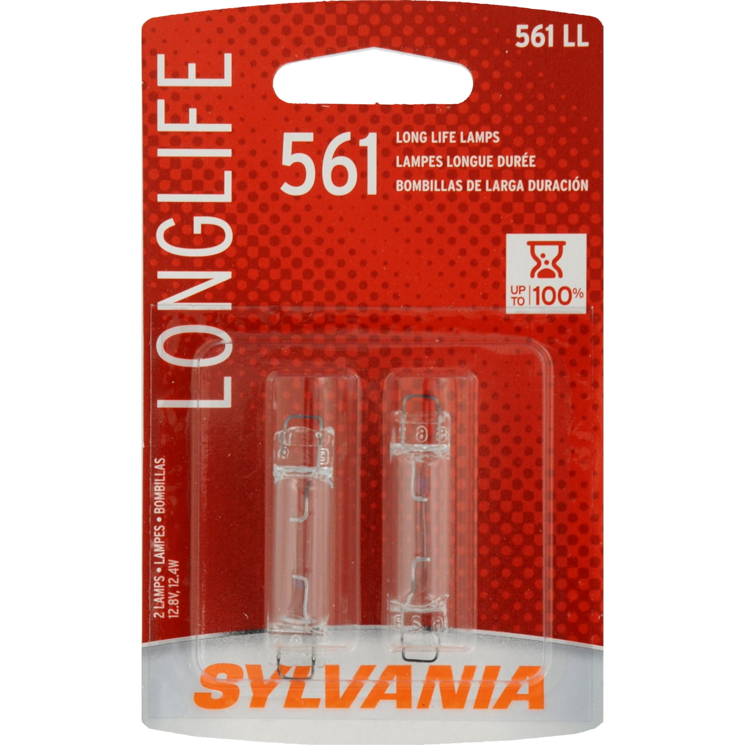 Sylvania 561 Long Life Halogen Auto Mini Bulbs, Pack of 2.
