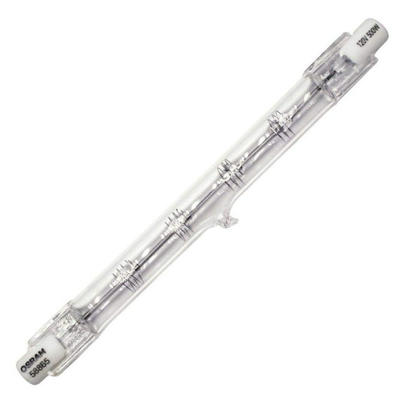 Sylvania 58865 Tungsten Quartz Double Ended Halogen Lamp, 500 W, 120 V, T3, 2000 hr