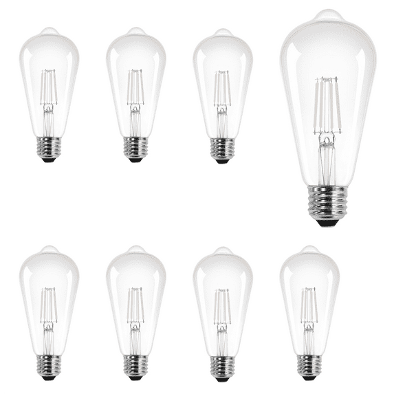 SYLVANIA LED 5W (60W Equivalent) Soft White General-Purpose Light Bulbs, ST19, Med Base, White Filament (8 pk)