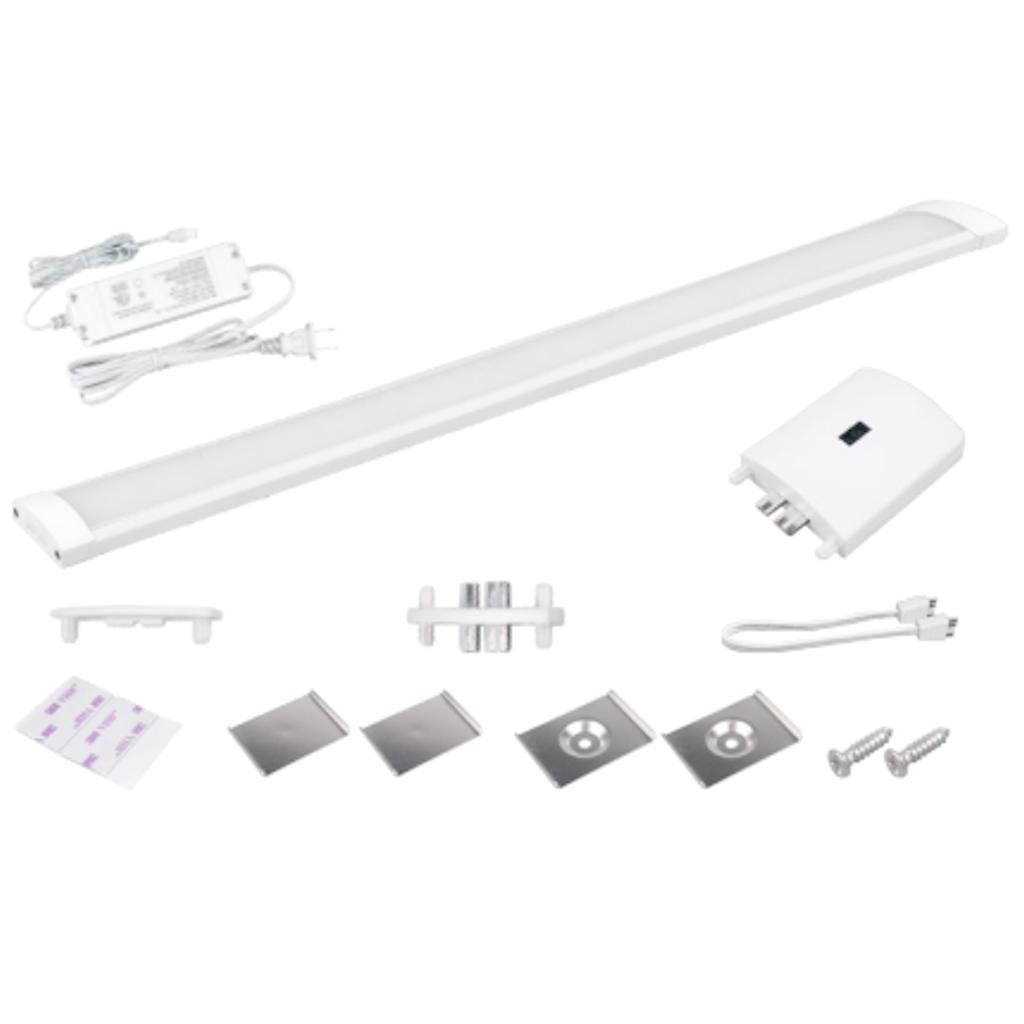 24-Inch White Aluminum LED Under Cabinet Light Bar Kit