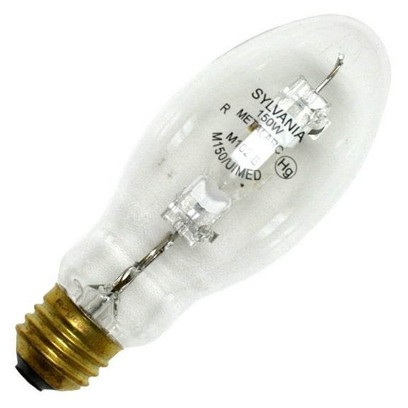 Sylvania 64785 (10-Pack) M150/U/MED 150-Watt Metal Halide HID Light Bulb, 4400K, 14000 Lumens, 65 CRI, E26 Base