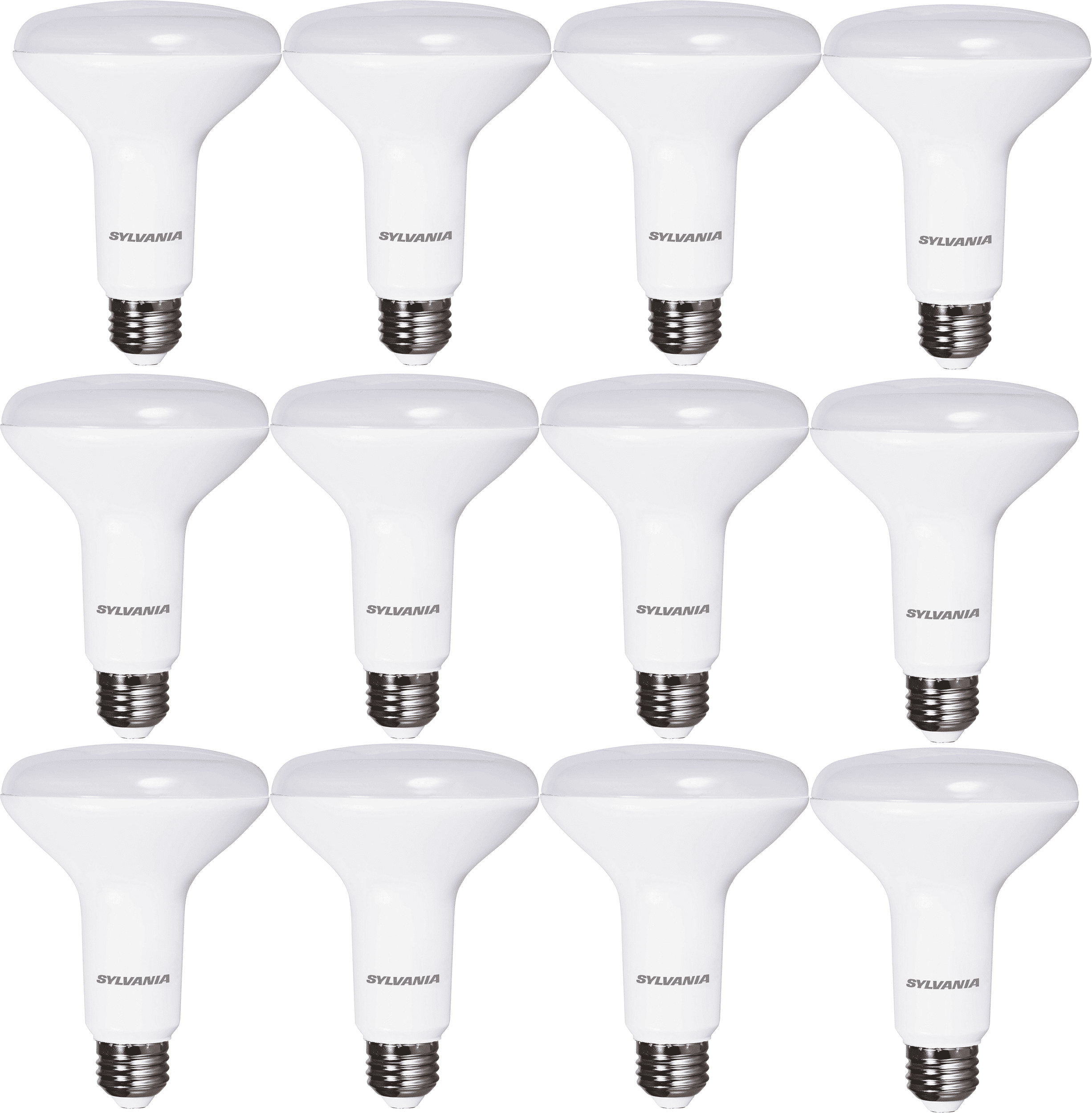 Sylvania 65W BR30 TruWave LED Light Bulb, 14 yr, Soft White, Dimmable, 12 pack