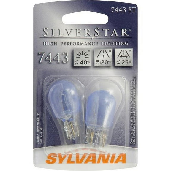 Sylvania 7443 SilverStar Mini Bulbs, 2 pack, Compatible with Multiple Cars