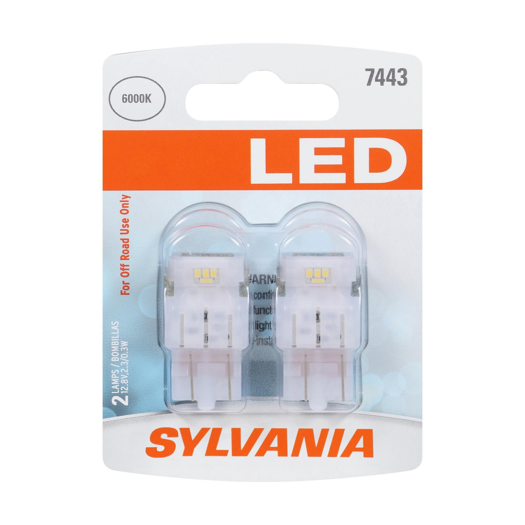 Sylvania 7443 White SYL LED Mini Bulb, Pack of 2
