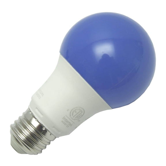 Sylvania 74714 - 8.5 watt 120 volt A19 Medium Screw Base Blue LED (LED8.5A19BLUE10YVBL)