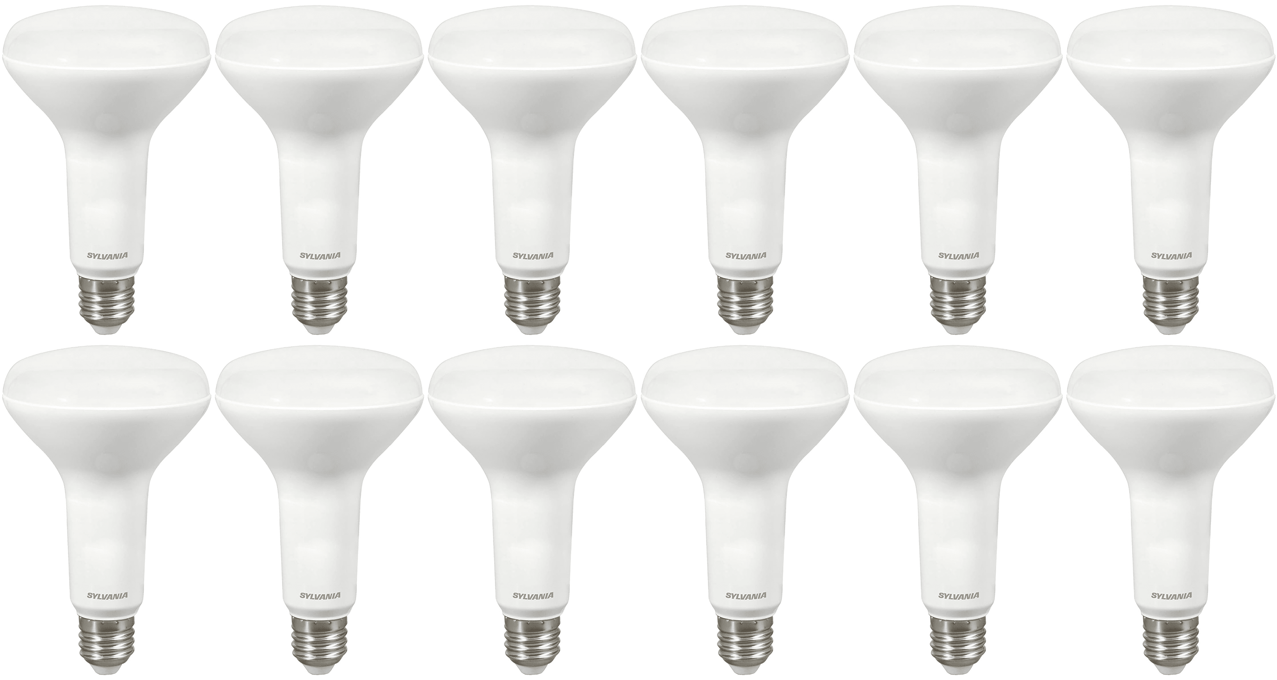 Sylvania 8.5W BR30 LED Light Bulb, 65W Equivalent, Soft White, Dimmable, 12-Pack