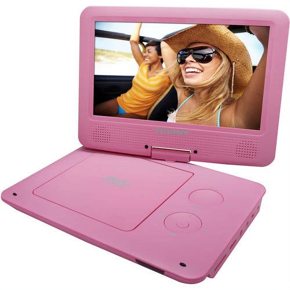 Sylvania 9" Portable Dvd Player With Swivel Screen & 5-hour Battery - SDVD9020 pink - image 1 of 4
