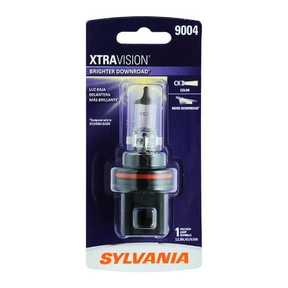 Sylvania 9004 XtraVision Halogen Headlight Bulb, 1 Pack, Compatible with Multiple Cars