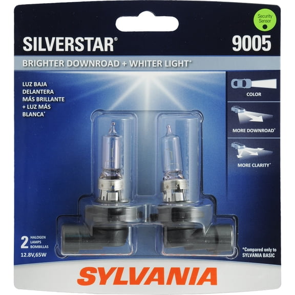 Sylvania 9005 SilverStar Headlight, 2 pack, Compatible with Multiple Cars
