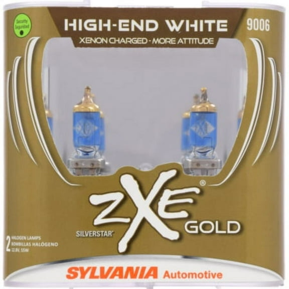 Sylvania 9006 SilverStar zXe Gold Halogen Headlight Bulb, Pack of 2, compatible with multiple vehicles