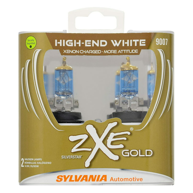 Sylvania 9007 SilverStar zXe Gold Halogen Headlight Bulb, Pack of 2.