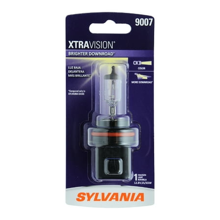 Sylvania 9007 XtraVision Halogen Headlight Bulb, 1 Pack, Compatible with Multiple Cars
