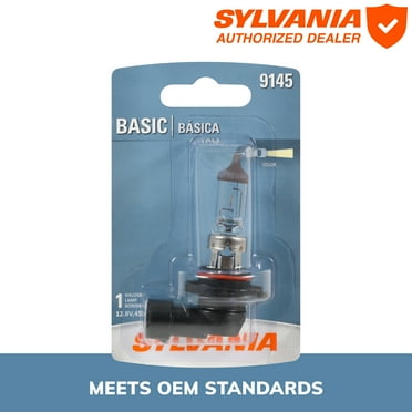 Sylvania 9145/H10 Basic Auto Halogen Fog Bulb, 1 Pack, Compatible with Multiple Cars