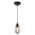 thumbnail image 1 of Sylvania Antique Black 60114 60113 Lowell Cage Pendant Light, LED, Dimmable Bulb Included Vintage Fixture, 1 of 9