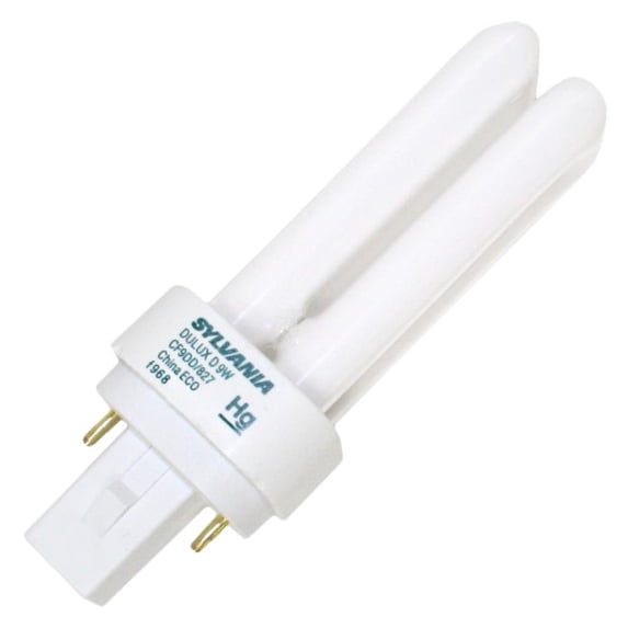 Sylvania Bulb,CFL,9W,T4,G23-2 Base,Double Twin 2 S6714