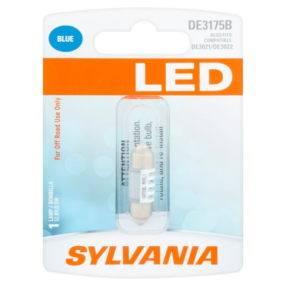 Sylvania DE3175B Blue LED Lamp, 1 pack, Compatible with Multiple Cars