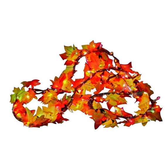 Sylvania Prelit Leaf Garland Fall Decor