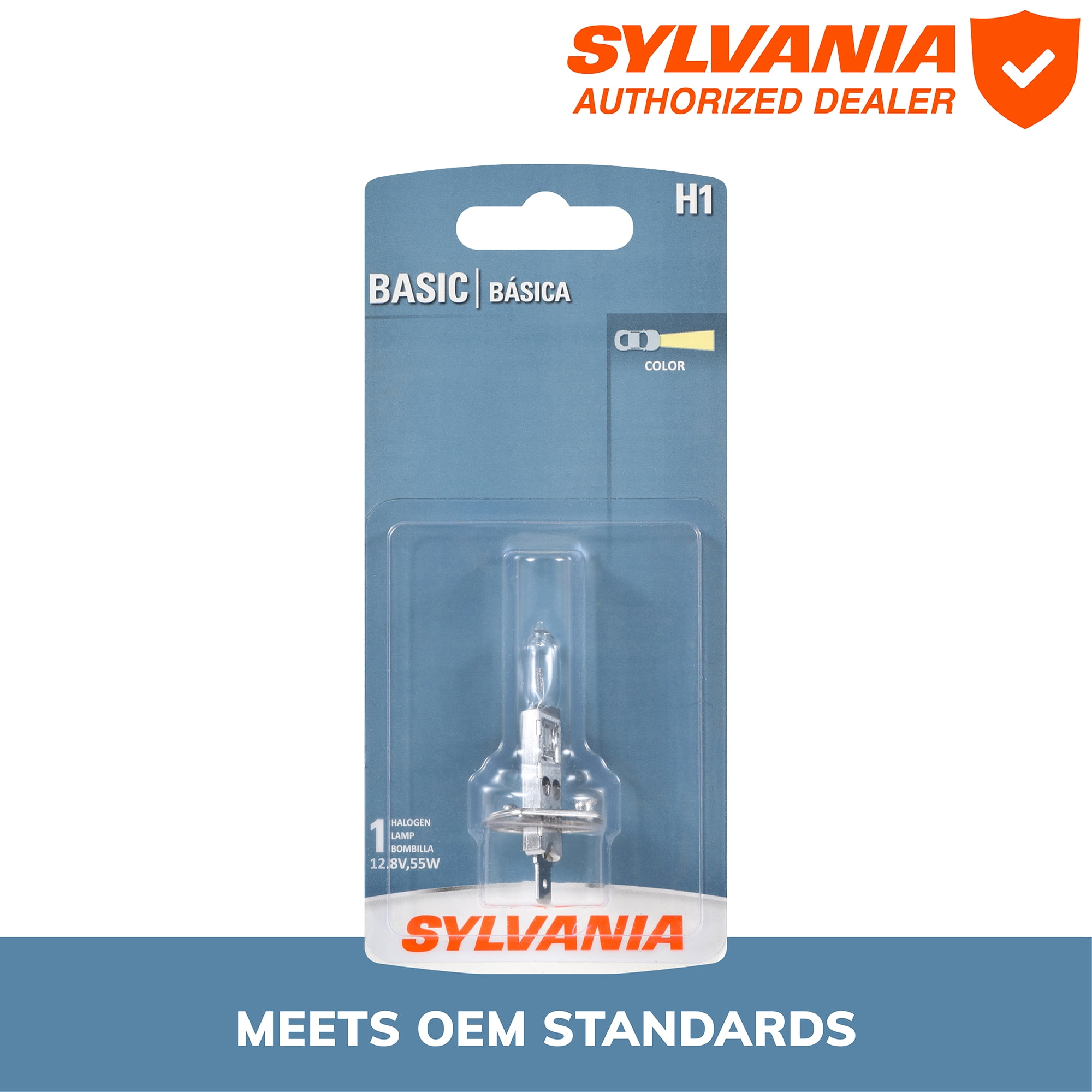 Sylvania H1 Basic Halogen Headlight Bulb, 1 Pack, Compatible with Multiple Cars