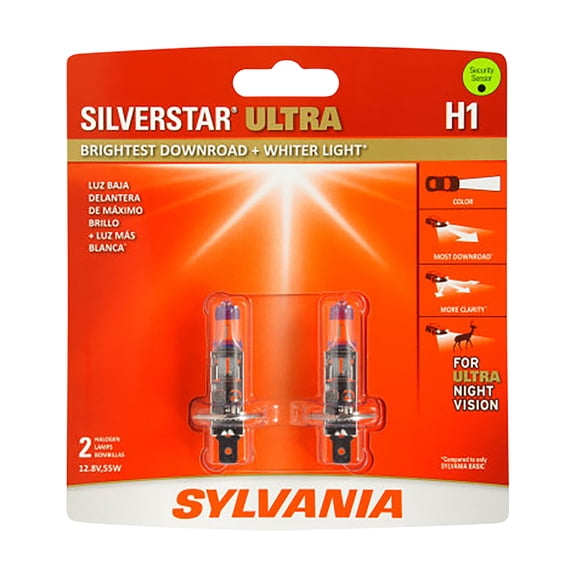 Sylvania H1 SilverStar Ultra Halogen Bulb, Pack of 2