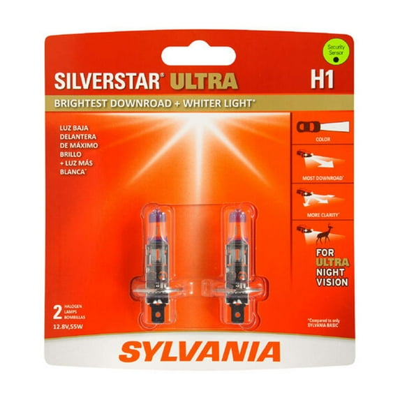 Sylvania H1 SilverStar Ultra White Halogen Headlight Bulbs (2 Pack)