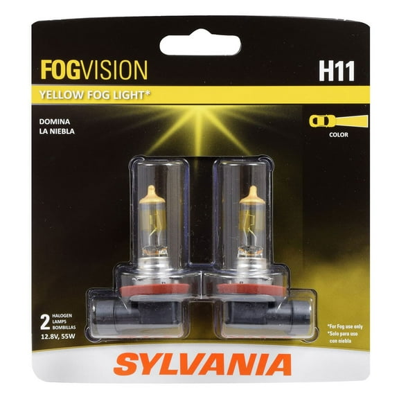 Sylvania H11 Fog Vision Yellow High Performance Halogen Light Bulb Set, 2 Pack