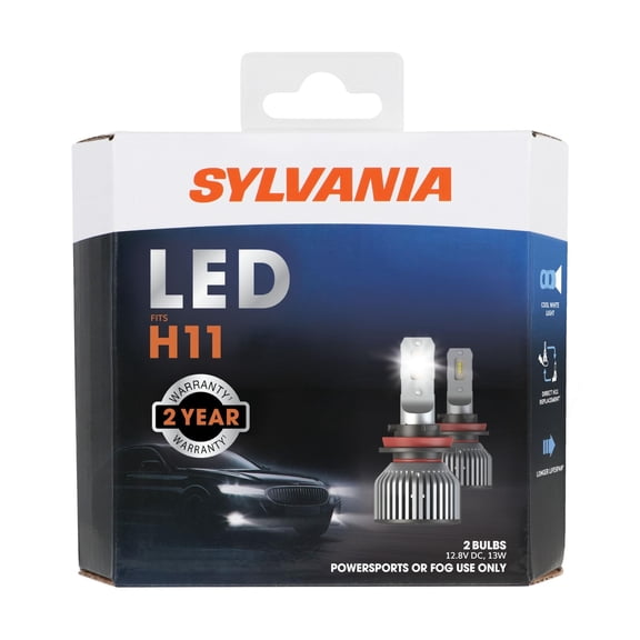 Sylvania H11 LED Fog Light and Powersport Bulb, 2 pack, Compatible with Multiple Cars