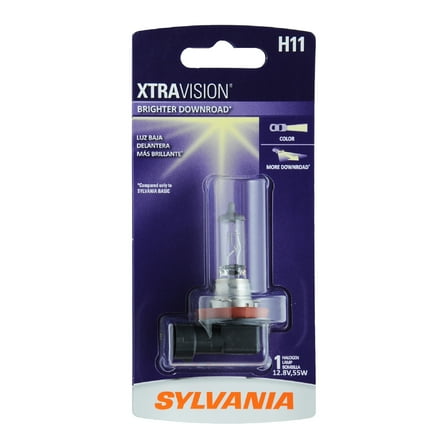Sylvania H11 XtraVision Halogen Headlight Bulb, 1 Pack, Compatible with Multiple Cars