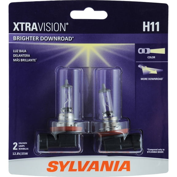SYLVANIA - H11 XtraVision - High Performance Halogen Headlight Bulb, High Beam, Low Beam and Fog Replacement Bulb (Contains 2 Bulbs)