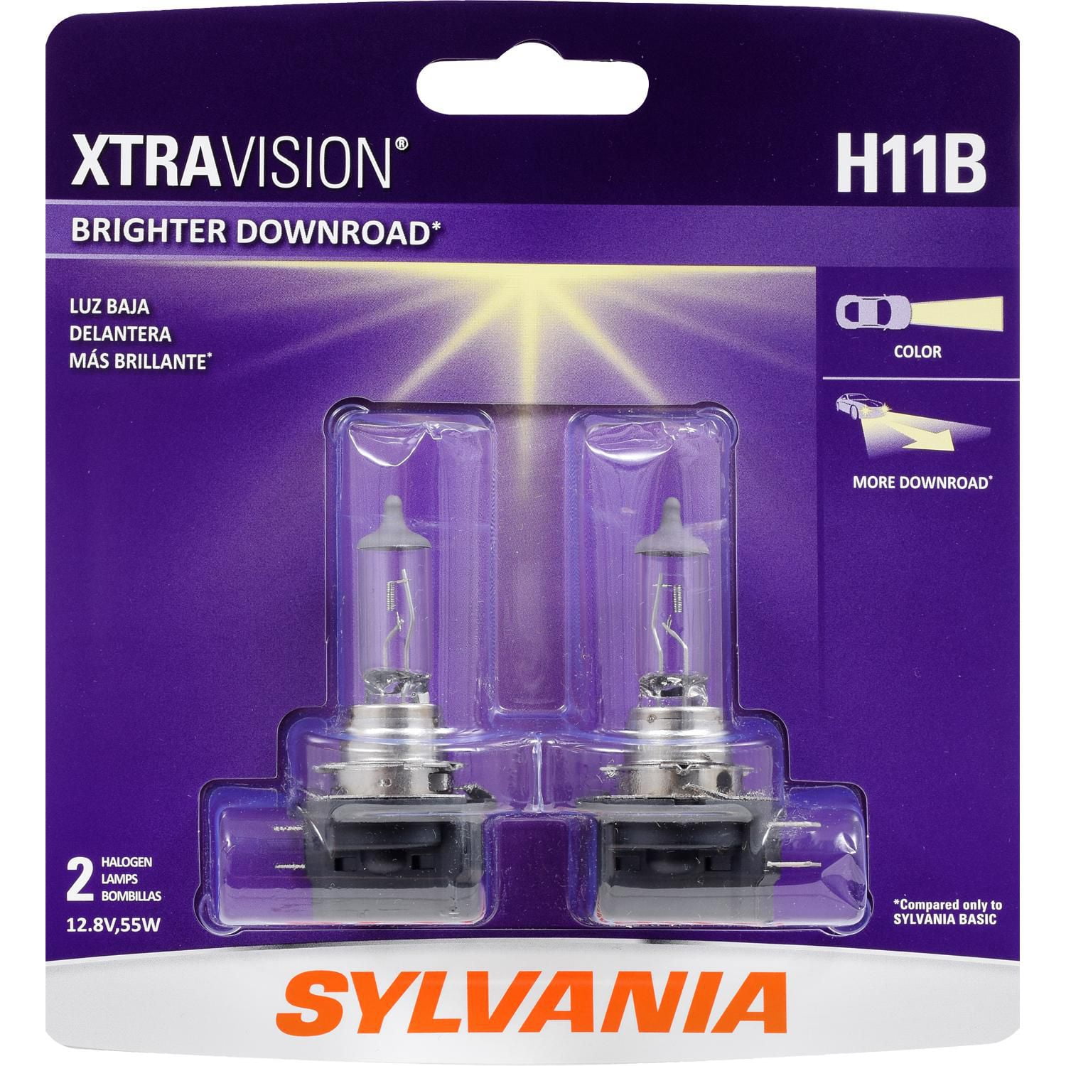 Sylvania H11B XtraVision Halogen Bulb, Pack of 2