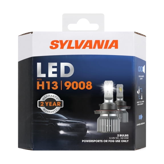 Sylvania H13 LED Fog Light and Powersport Bulb, 2 pack, Compatible with Multiple Cars