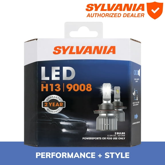 Sylvania H13 LED Fog Light and Powersport Bulb, 2 pack, Compatible with Multiple Cars