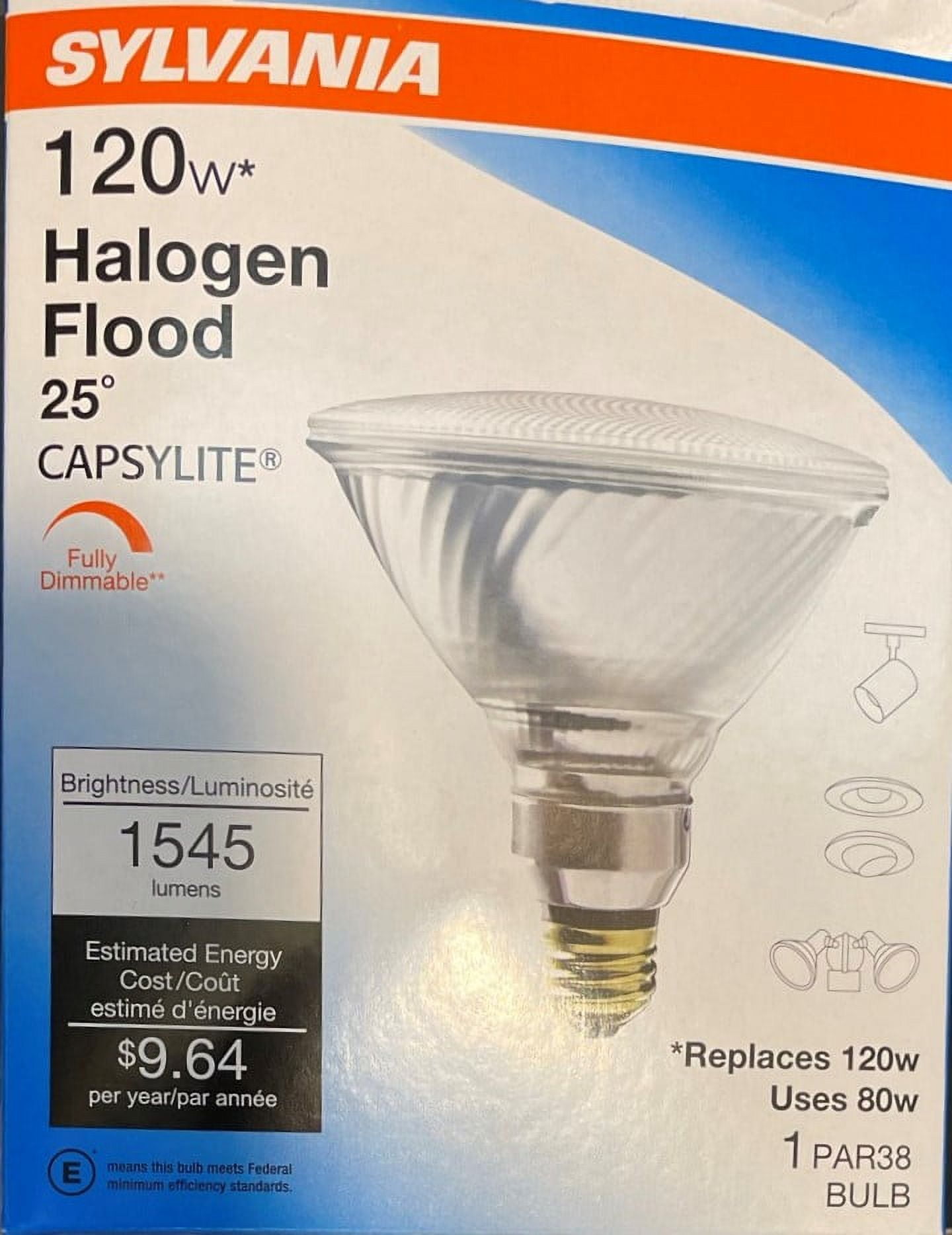 Sylvania Halogen Flood 120 watt Capsylite Brilliant PAR38 Floodlight 