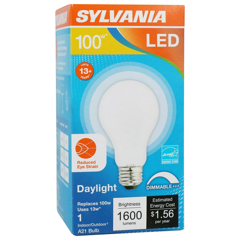 Sylvania LED A21 Reduced Eye Strain Light Bulb, 100 Watt,Dim,Day, 1Pk