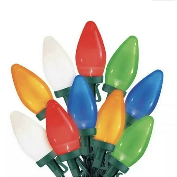 Sylvania LED C9 String Lights, 50 Lights Each, 65.3 ft Combined Lighted Length, Multi, 2 Sets