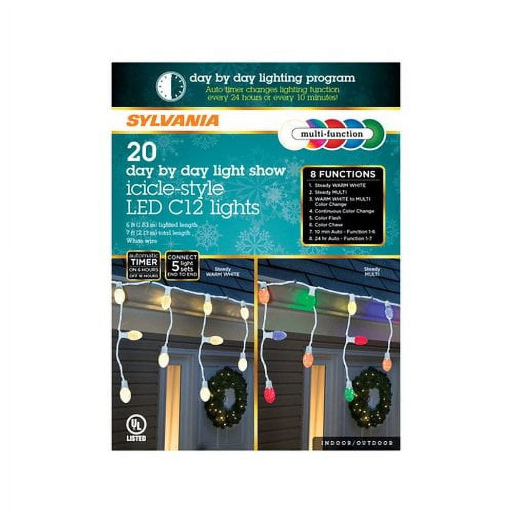 Sylvania LED Multicolored 20 ct Icicle Christmas Lights 6 ft.