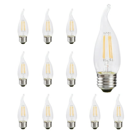 Sylvania LED Reduced Eye Strain B10 Light Bulb, 40W, Dim, Daylight, 12 Pack
