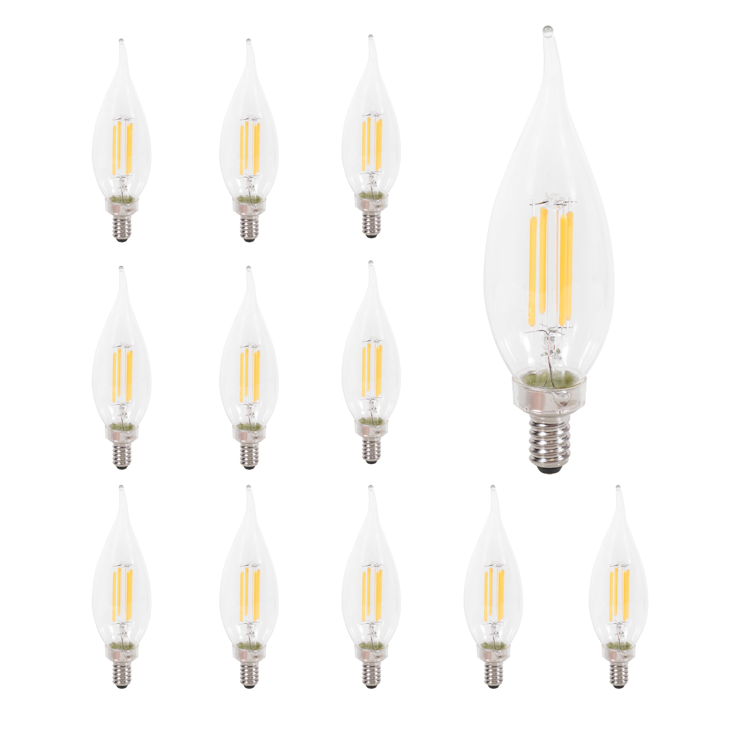Sylvania LED Reduced Eye Strain B10 Light Bulb, 60W, Candelabra, Dim, Daylight, 12 Pack