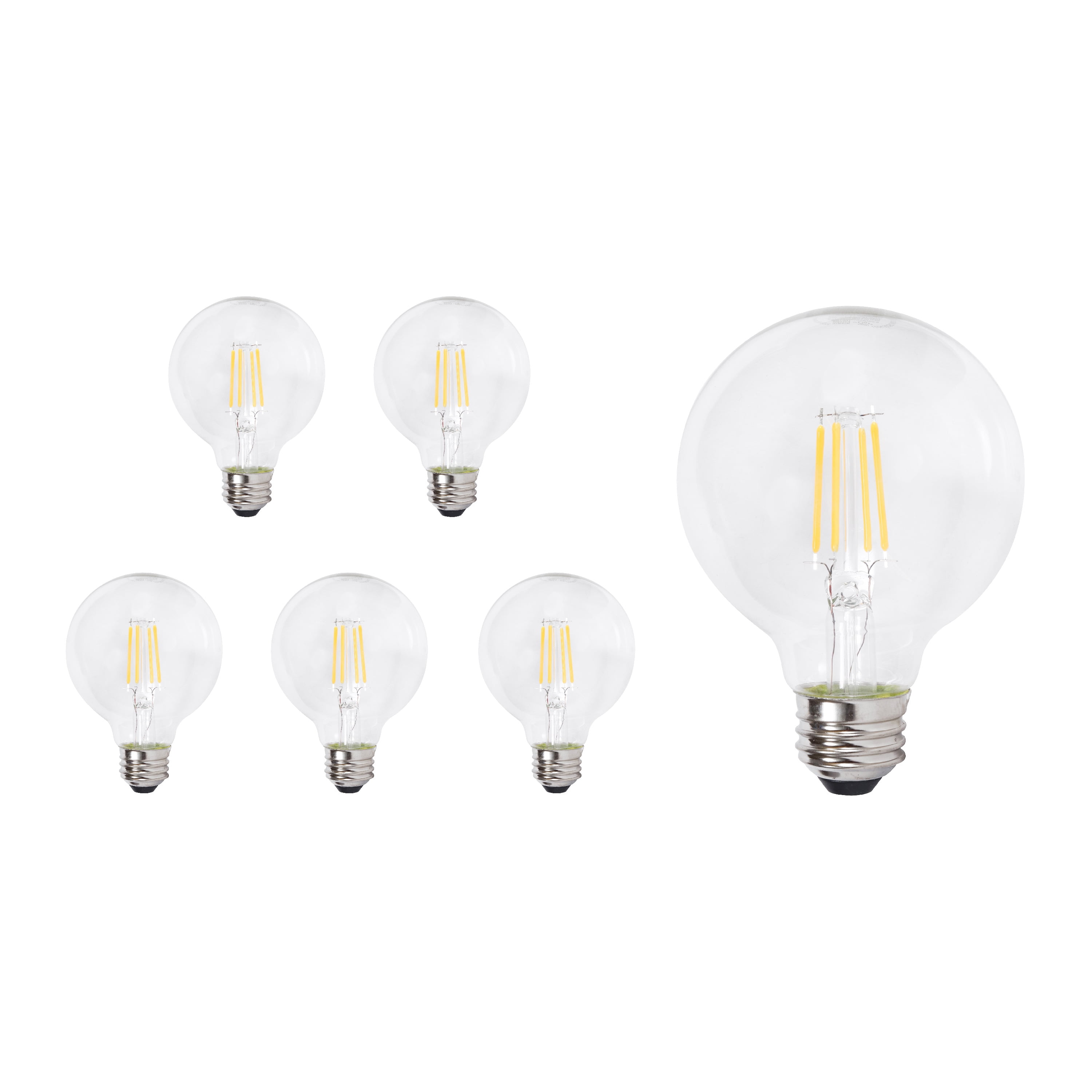 Sylvania LED Reduced Eye Strain Globe Light Bulb, 40W, Dim, Clear, Daylight, 6 Pack