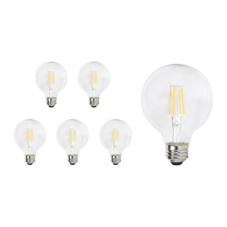 Sylvania LED Reduced Eye Strain Globe Light Bulb, 40W, Dim, Clear, Daylight, 6 Pack
