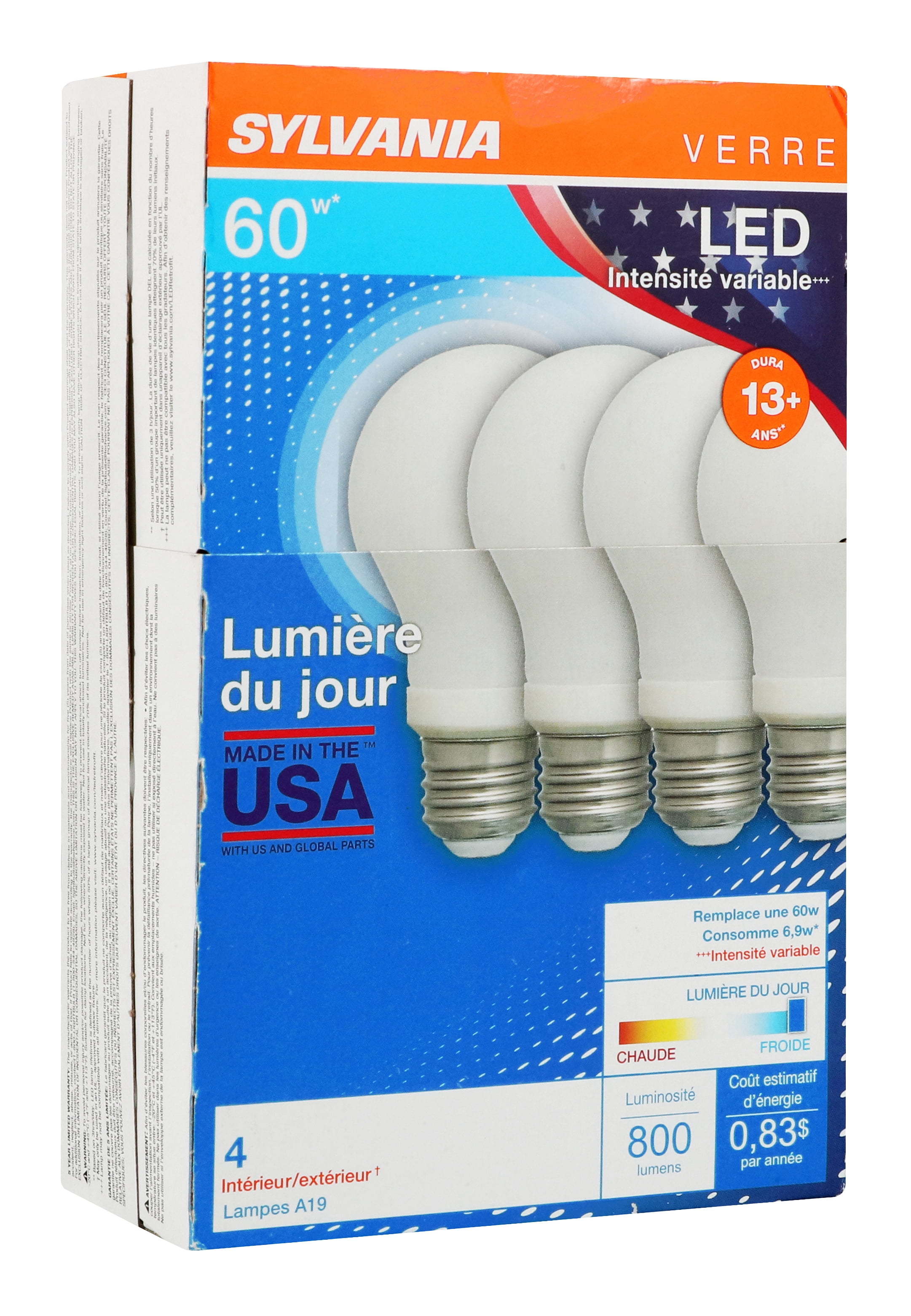 Sylvania Led A19 60w Daylight 4 Pack